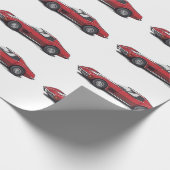 Corvette Red Wrapping Paper Cadeaupapier (Hoek)