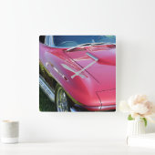 Corvette Retro Man Cave Vierkante Klok (Huis)