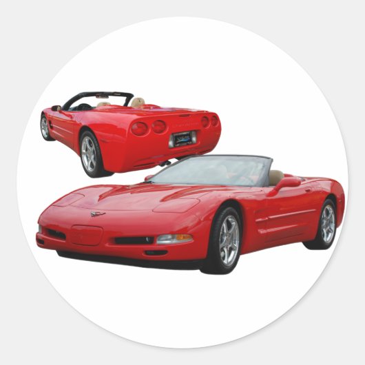 CORVETTE RONDE STICKER (Voorkant)