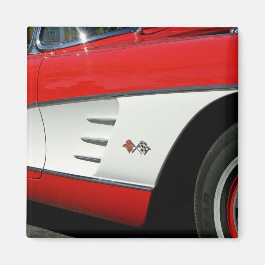Corvette rouge - Aimant (Devant)
