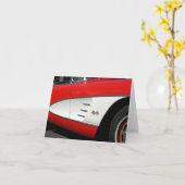 Corvette rouge - carte (Fleur jaune)