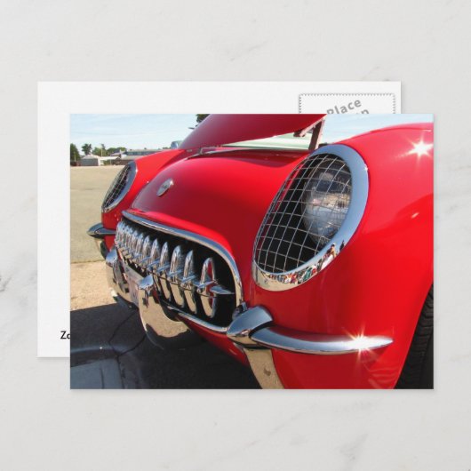 Corvette rouge ~ carte postale (Devant / Derrière)