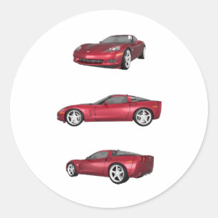 Corvette: Snoep Apple Finish Ronde Sticker