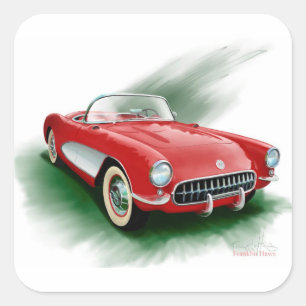 Corvette vierkante Stickers