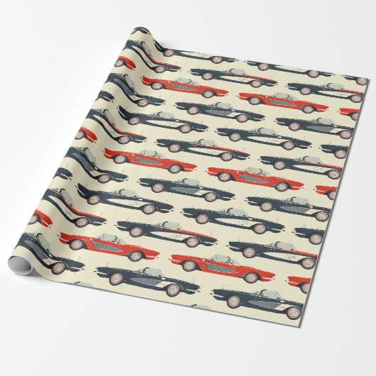 Corvette wrapping paper cadeaupapier (Uitgerold)