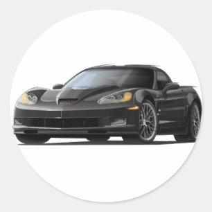 Corvette ZR1 Black Car Ronde Sticker