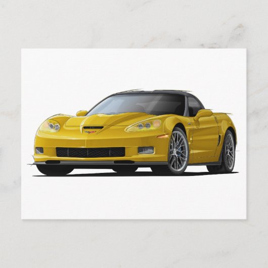 Corvette ZR1 gele auto Briefkaart (Voorkant)