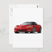 Corvette ZR1 rode auto Briefkaart (Voorkant / Achterkant)