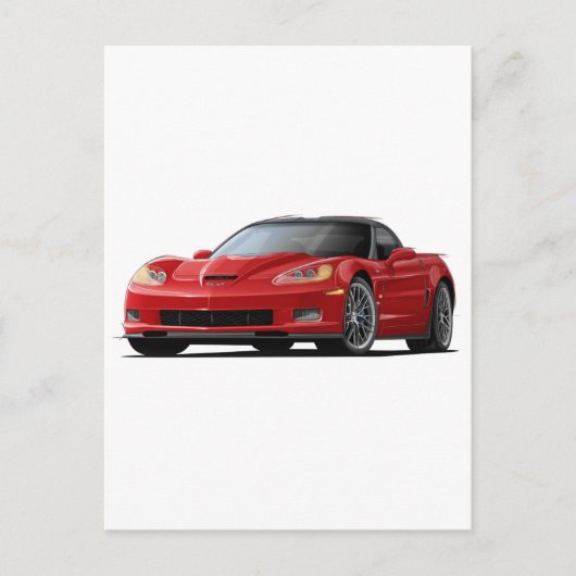 Corvette ZR1 rode auto Briefkaart (Voorkant)