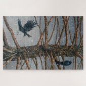 Corvus Corvidae et Cedar Jigsaw Puzzle (Horizontal)
