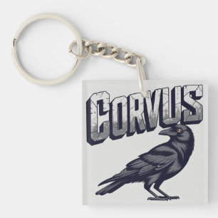 Corvus Raaf Mascotte Grafisch Sleutelhanger