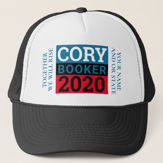 Cory Booker 2020 Personalized VOTE Merchandise Trucker Pet (Voorkant)