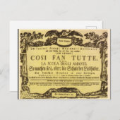 Così Fan Tutte Playbill (Mozart) Briefkaart (Voorkant / Achterkant)