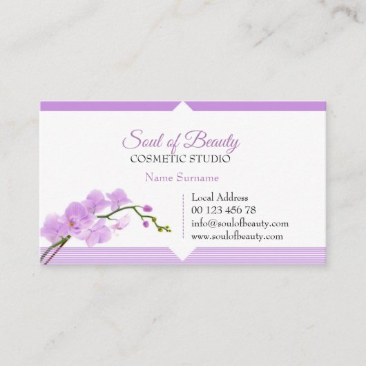 Cosmetic, SPA & make up studio business card Visitekaartje (Voorkant)