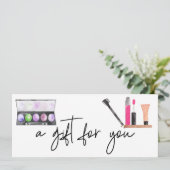 Cosmetica Cadeaubon Waterverf Make-up Kaart (Staand voorkant)