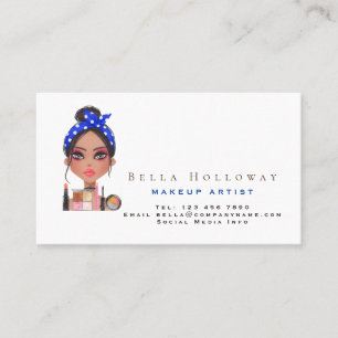 Cosmetica en gezicht stijlvolle make-up artist visitekaartje