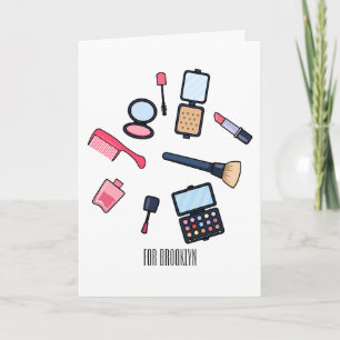 Cosmetica/make-up cartoon illustratie kaart