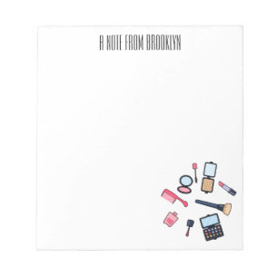 Cosmetica/make-up cartoon illustratie notitieblok