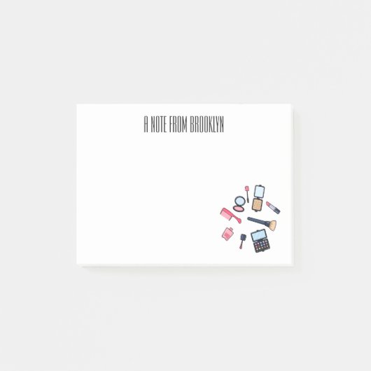 Cosmetica/make-up cartoon illustratie post-it® notes (Voorkant)