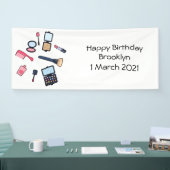 Cosmetica/make-up cartoon illustratie spandoek (Beurs)