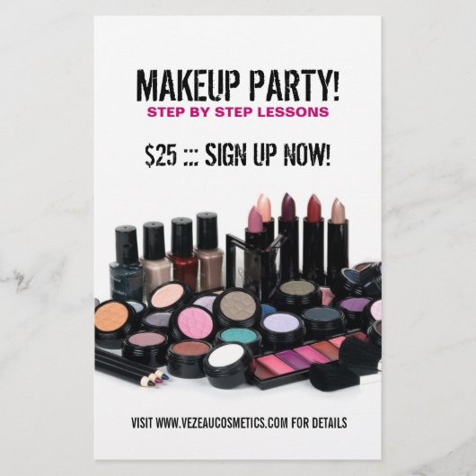 Cosmetica of Makeup Party Flyer (Voorkant)