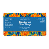 Cosmeticaverpakkingslabel - Blauw & Sinaasappel Etiket (Voorkant)