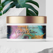 Cosmetics Jar Label - Blauwgroen, blauw, magenta e