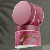 Cosmetics Jar Label - Roze Marmer en Goud Waterfles Etiket
