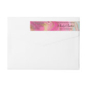 Cosmetics Jar Label - Roze Marmer en Gouden Folie (Achterkant)