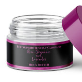 Cosmetics Jar Label - Zwart en Fuchsia Folie