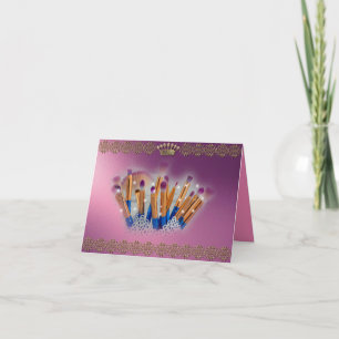 Cosmetics Makeup Brush Glamor Bedankkaart