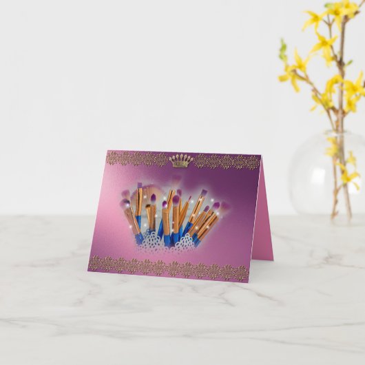 Cosmetics Makeup Brush Glamor Kaart (Gele Bloem)