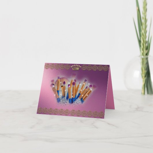 Cosmetics Makeup Brush Glamor Kaart (Voorkant)