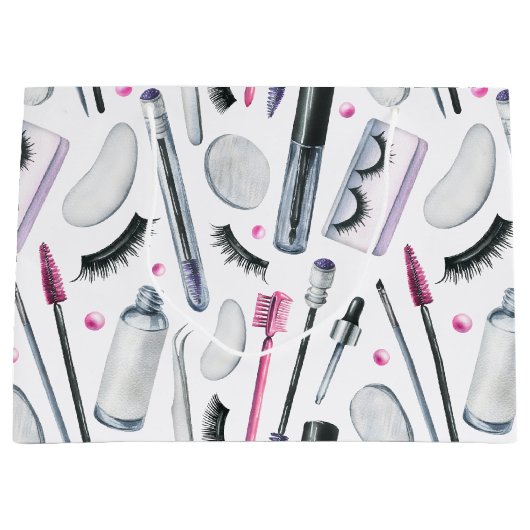  Cosmetics Watercolor Pattern Groot Cadeauzakje (Voorkant)