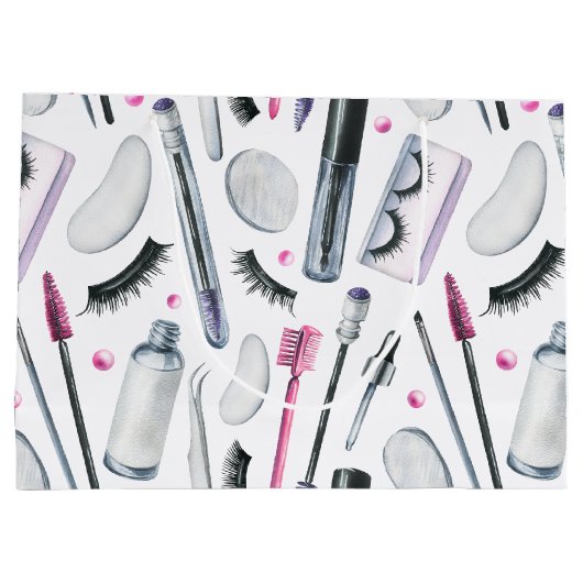  Cosmetics Watercolor Pattern Groot Cadeauzakje (Achterkant)