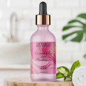 Cosmétique à huile rose ou Étiquette à bouteille à