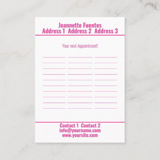 Cosmétique - Carte de visite (Dos)