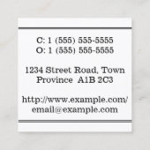 Cosmétique classique et classique Carte de visite (Dos)