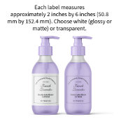 Cosmétique étanche blanche Étiquette 2" x 6"