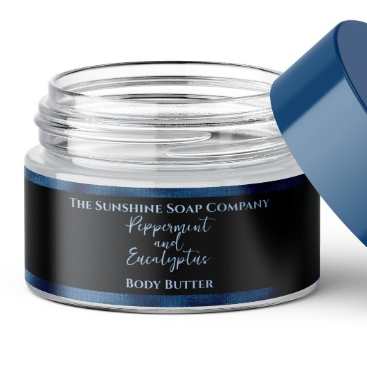 Cosmétique Étiquette de bocal - noir et bleu