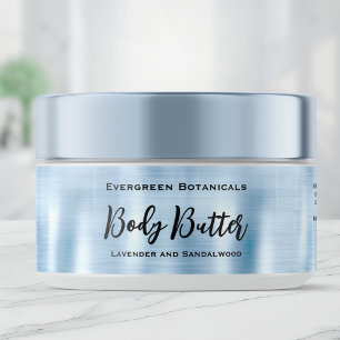 Cosmétique Étiquette de jarre - Brossé Bleu Bébé h