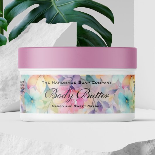 Cosmétique Étiquette de jarre - Florales Pastel mu