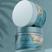 Cosmétique Étiquette de jarre - Marbre bleu et or