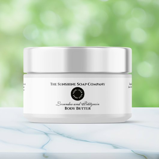 Cosmétique Étiquette Jar - Blanc avec logo