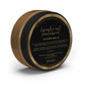 Cosmétique noir et or Étiquette de jarre avec ingr