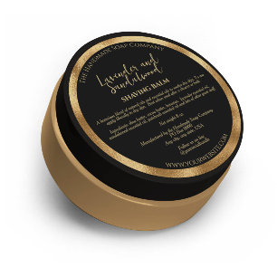 Cosmétique noir et or Étiquette de jarre avec ingr