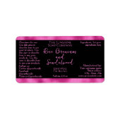 Cosmétique noir et rose chaud Étiquette de bouteil (Devant)