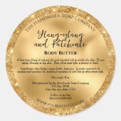 Cosmétique or et Parties scintillant or Étiquette  (Devant)