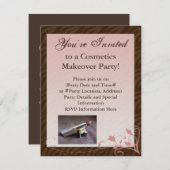 Cosmétique rose et Brown à spirale Invitation fémi (Devant / Derrière)
