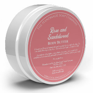Cosmétique Rose poussiéreux Étiquette jar avec ing